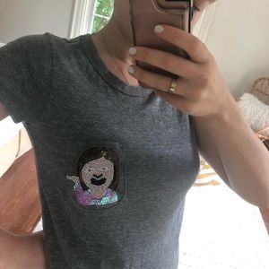 High End Embroidered Emoji Top